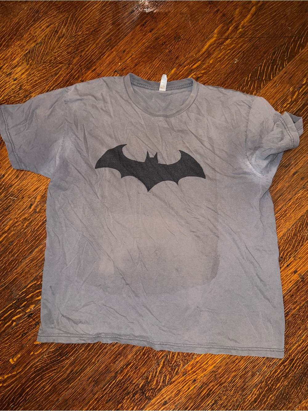 American Apparel Gray T-Shirt with Black Batman Logo